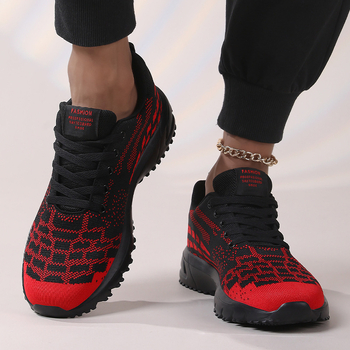 Αεριζόμενα υφασμάτινα αθλητικά παπούτσια, με κορδόνια, υπερ-ελαφρά, ανθεκτικά στη φθορά, αντιολισθητικά