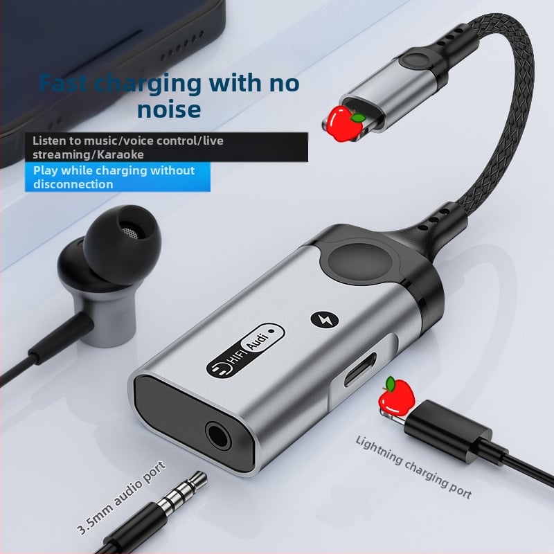 HCINOO MH391/MH392 dviejų vienoje garso adapteris su įkrovimu, suderinamas su Apple x-14