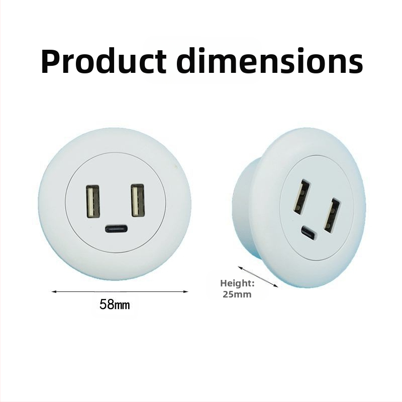 Dianpudun вградена настолна USB зарядна розетка с изход 5V/12V DC