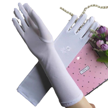 Γυναικεία γάντια από μιλκ σιλκ με κέντημα, UV προστασία, γρήγορο στέγνωμα, ύφασμα Ice Silk, πολυεστέρας, καλοκαιρινή έκδοση 2024