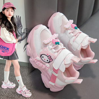 Κοριτσίστικα παπούτσια με δίχτυ, επάνω μέρος από δίχτυ, Velcro κούμπωμα, καρτούν μοτίβο, διαπνέοντα και αντιολισθητικά