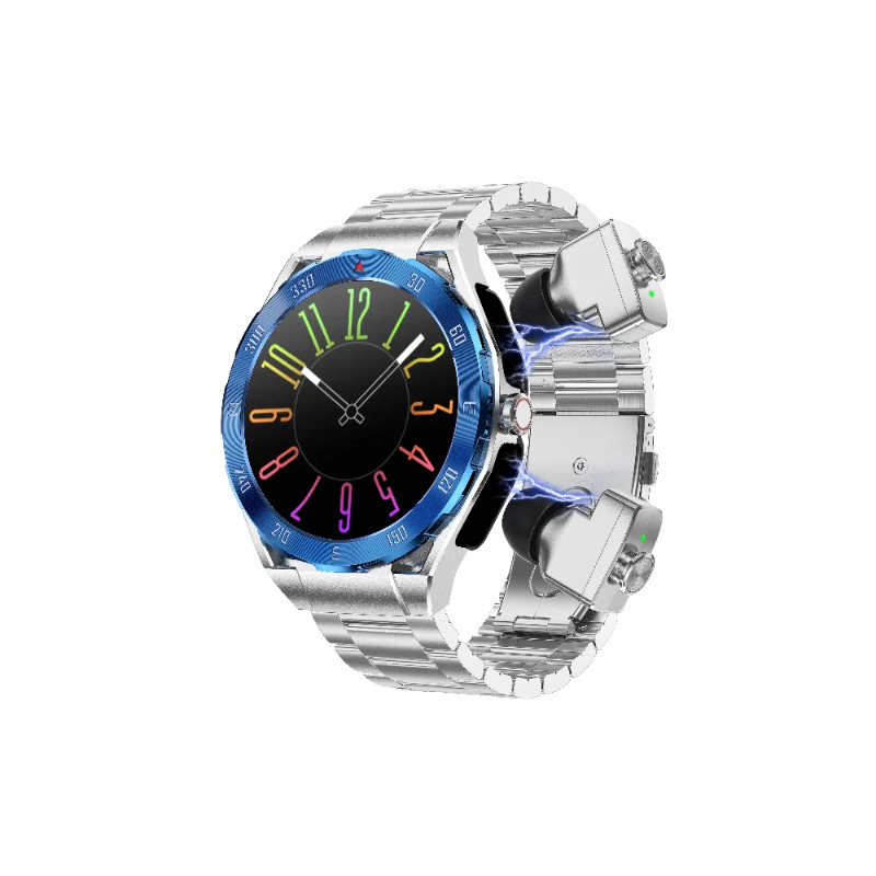 Смарт часовник с AMOLED дисплей, мониторинг на сърдечната честота, кръвното налягане, кислород в кръвта и следене на съня; живот на батерията до 21 дни