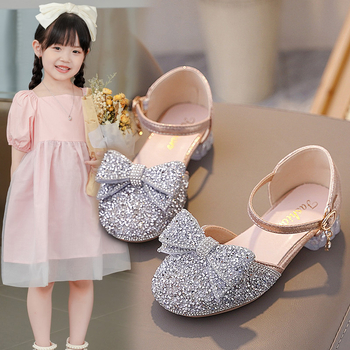 Πριγκιπικές σανδάλες για κορίτσια, από συνθετικό δέρμα, Velcro κλείσιμο, σόλα TPR, για ηλικίες 4–12 ετών, άνοιξη 2025