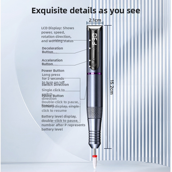 Преносима писалка за маникюр и шлайфане на нокти – дълготрайна, DF115, Duofu, произход Шенжен, домашна марка, не е внос