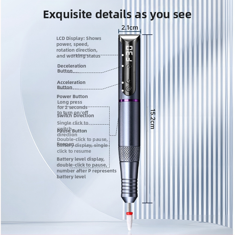 Преносима писалка за маникюр и шлайфане на нокти – дълготрайна, DF115, Duofu, произход Шенжен, домашна марка, не е внос