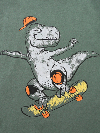 Tricou cu mâneci lungi din bumbac tricotat, imprimeu desen animat, pentru băieți 3–8 ani, toamnă 2025, stil european-american