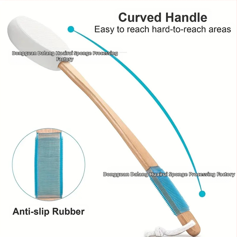 EVA четка за баня с дървена дръжка за почистване на гърба и нанасяне на лосион, кутия 70 бр.