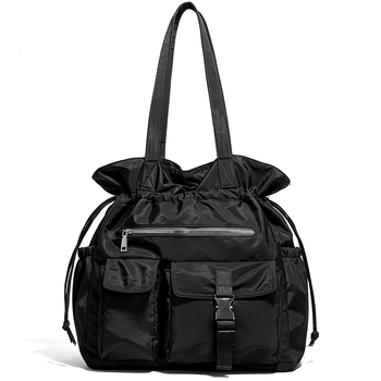 Νάιλον Τσάντα Ώμου με Κορδόνι, Αστικός Μινιμαλισμός, Οριζόντιο τετράγωνο σχήμα, Εσωτερική θήκη με φερμουάρ και θήκη για κινητό