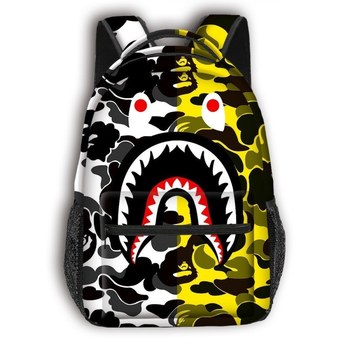 Skolas mugursoma pamatskolai - pilna drukāšana ar multfilmas attēlu, liela ietilpība, poliesters, gaisu spilventiņa siksnas, elpojoša