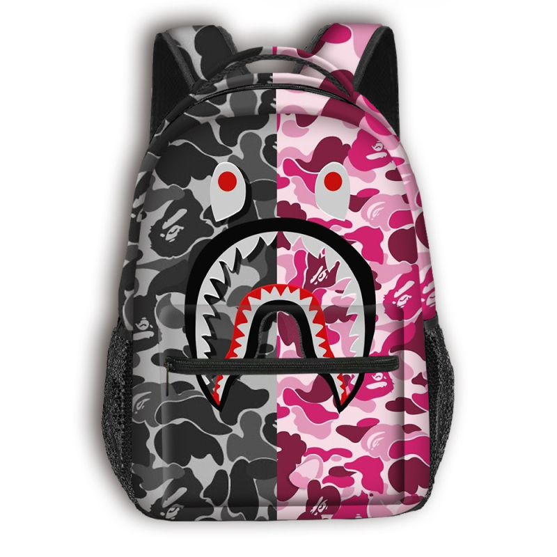 Skolas mugursoma pamatskolai - pilna drukāšana ar multfilmas attēlu, liela ietilpība, poliesters, gaisu spilventiņa siksnas, elpojoša