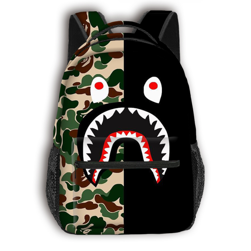 Skolas mugursoma pamatskolai - pilna drukāšana ar multfilmas attēlu, liela ietilpība, poliesters, gaisu spilventiņa siksnas, elpojoša