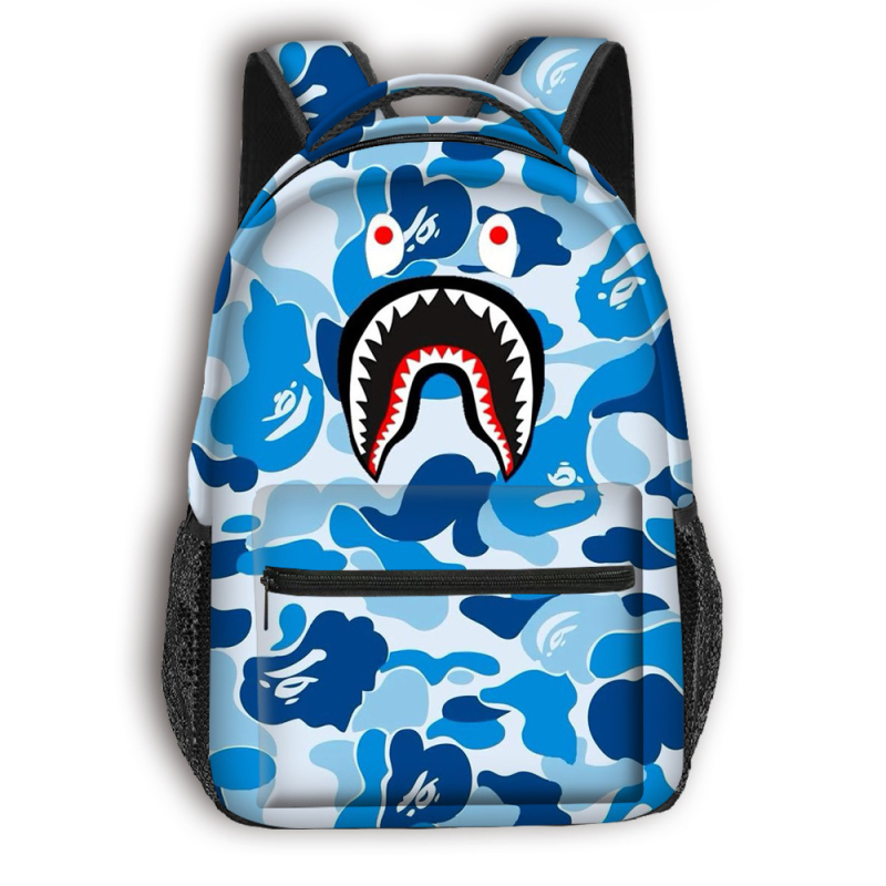 Skolas mugursoma pamatskolai - pilna drukāšana ar multfilmas attēlu, liela ietilpība, poliesters, gaisu spilventiņa siksnas, elpojoša