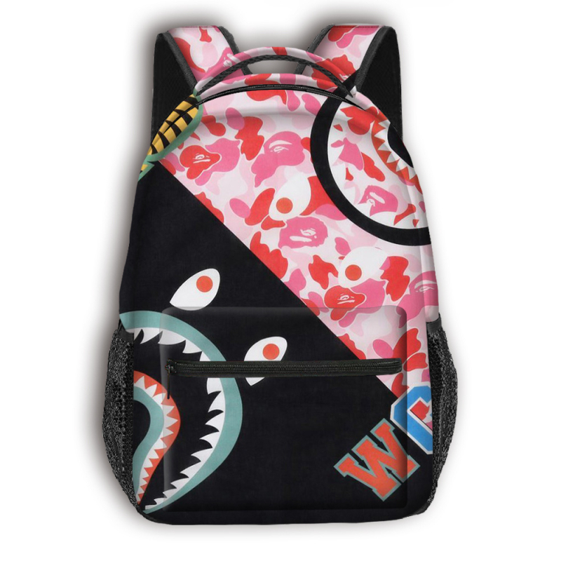 Skolas mugursoma pamatskolai - pilna drukāšana ar multfilmas attēlu, liela ietilpība, poliesters, gaisu spilventiņa siksnas, elpojoša