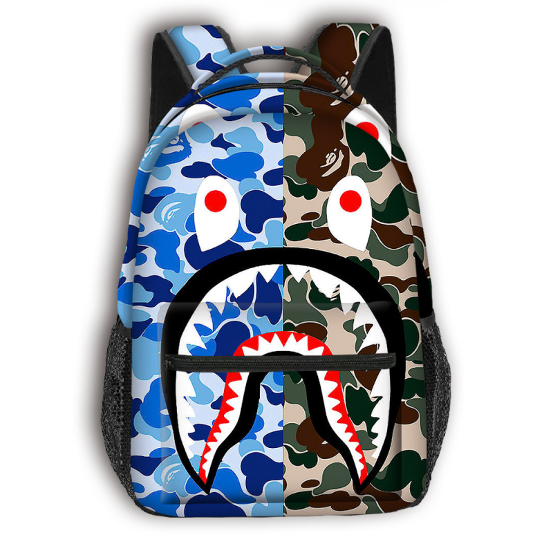 Skolas mugursoma pamatskolai - pilna drukāšana ar multfilmas attēlu, liela ietilpība, poliesters, gaisu spilventiņa siksnas, elpojoša