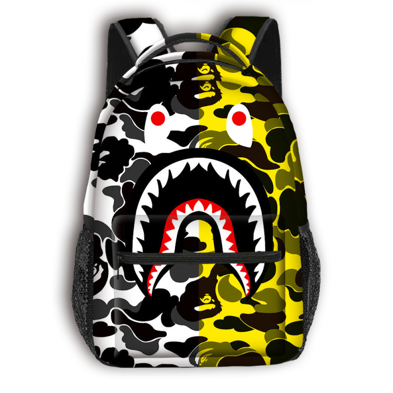 Skolas mugursoma pamatskolai - pilna drukāšana ar multfilmas attēlu, liela ietilpība, poliesters, gaisu spilventiņa siksnas, elpojoša