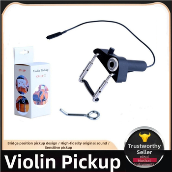 Pickup pentru vioară CV-19, senzor piezoelectric extern, buton de volum reglabil, material plastic/metalic