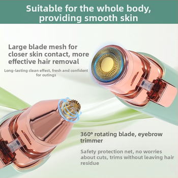 HT-586 2-в-1 електрически тример за вежди и премахване на коса, USB захранване, ABS корпус, 120 g