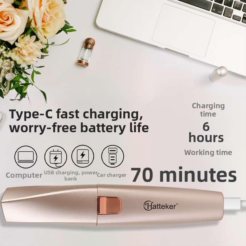 HT-586 2-в-1 електрически тример за вежди и премахване на коса, USB захранване, ABS корпус, 120 g