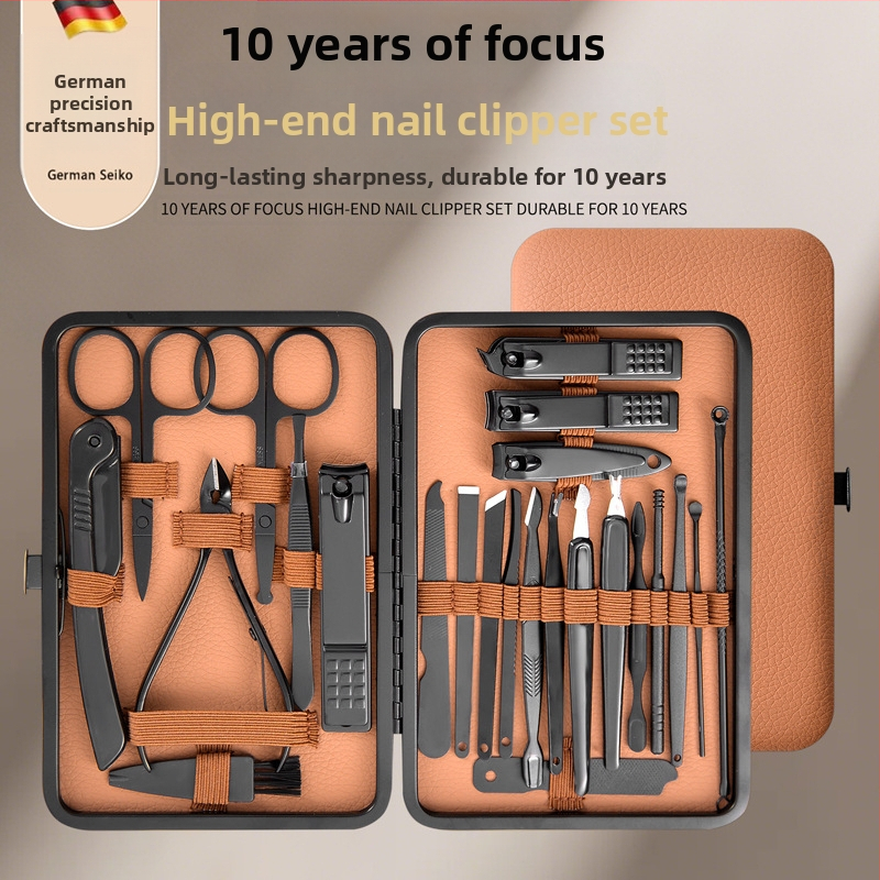 Σετ κοπτών νυχιών, 7-24 τεμάχια, φορητό, με επίπεδη και κεκλιμένη σιαγόνα, λαβίδες για αυλακώσεις νυχιών και πολυλειτουργικά τσιμπιδάκια
