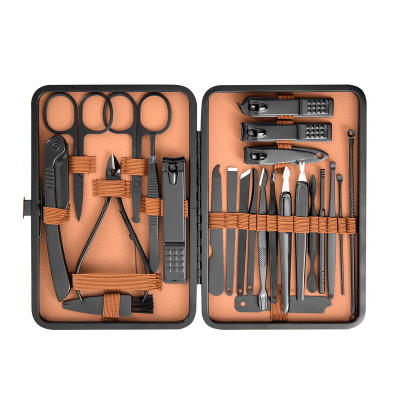 Set de unghii, 7-24 piese, portabil, cu gură plată și gură înclinată, clește pentru caneluri de unghii și pense multifuncționale