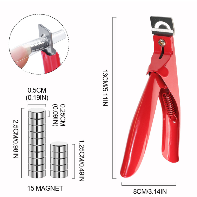 Комплект за подрязване на нокти от неръждаема стомана: U-образен режещ кант, плоска ноктотна клеща и устройство за светлинна терапия за нокти (15 ml)
