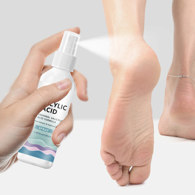 Спрей за стъпала със салицилова киселина, подхранващ и хидратиращ, SPF30+, подходящ за универсална кожа