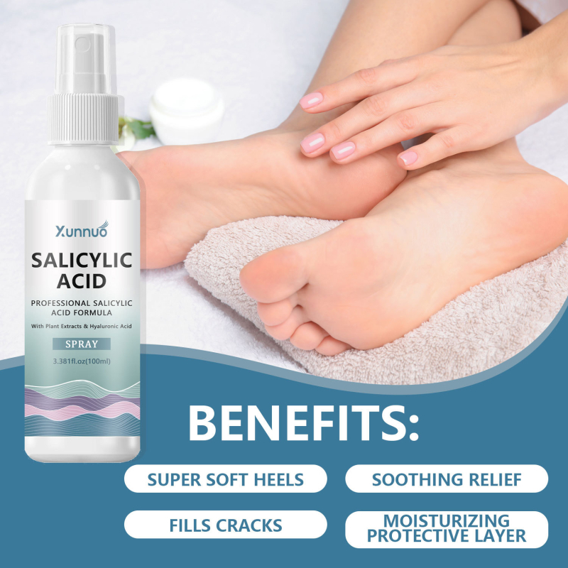 Спрей за стъпала със салицилова киселина, подхранващ и хидратиращ, SPF30+, подходящ за универсална кожа