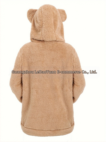 Дамско палто с качулка и цип, полиестер, колажен дизайн, свободна кройка, есен 2024, японско-корейски ежедневен стил