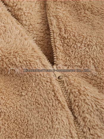 Дамско палто с качулка и цип, полиестер, колажен дизайн, свободна кройка, есен 2024, японско-корейски ежедневен стил