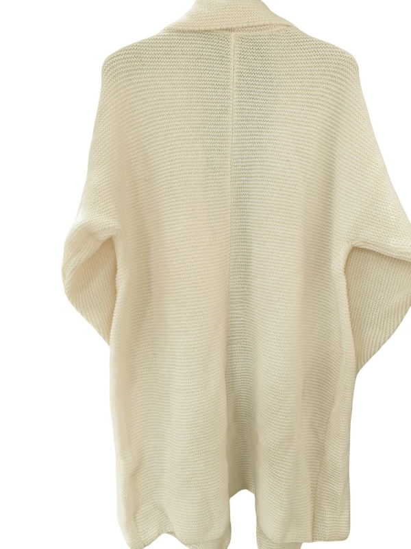 Sieviešu elegantais kardigans no poliestera ar garām piedurknēm, apkakle tipa lapelis, brīvs siluets