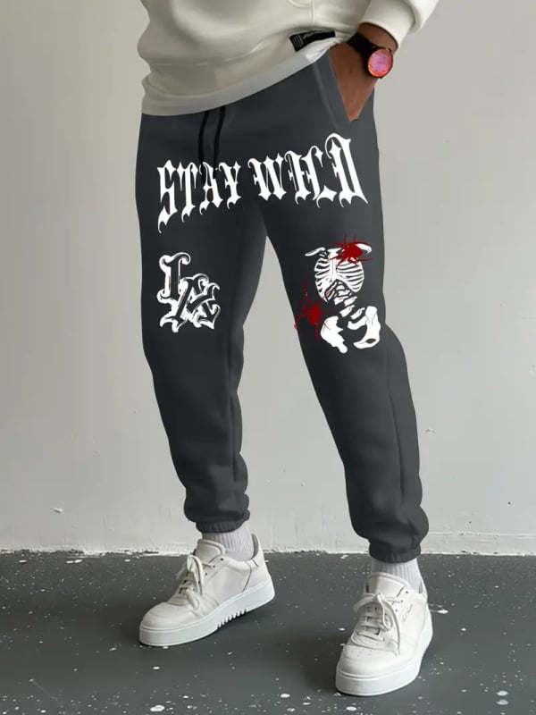 Ανδρικά casual αθλητικά παντελόνια, ίσια γραμμή, μικροελαστικότητα, πολυεστέρα 95% σε μίξη χημικών ινών, φθινόπωρο 2024