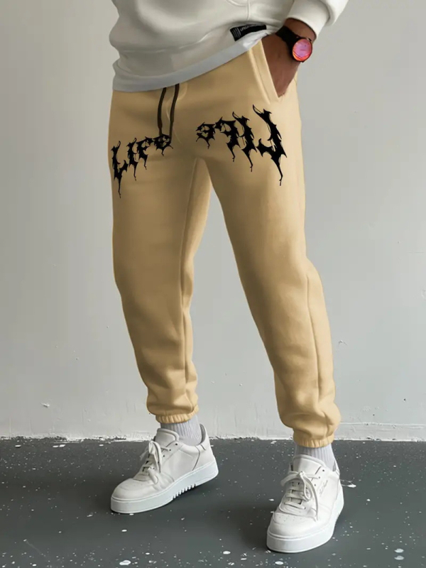 Ανδρικά casual αθλητικά παντελόνια, ίσια γραμμή, μικροελαστικότητα, πολυεστέρα 95% σε μίξη χημικών ινών, φθινόπωρο 2024