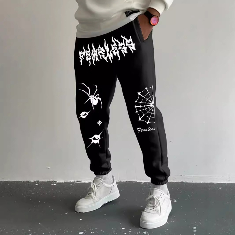 Ανδρικά casual αθλητικά παντελόνια, ίσια γραμμή, μικροελαστικότητα, πολυεστέρα 95% σε μίξη χημικών ινών, φθινόπωρο 2024