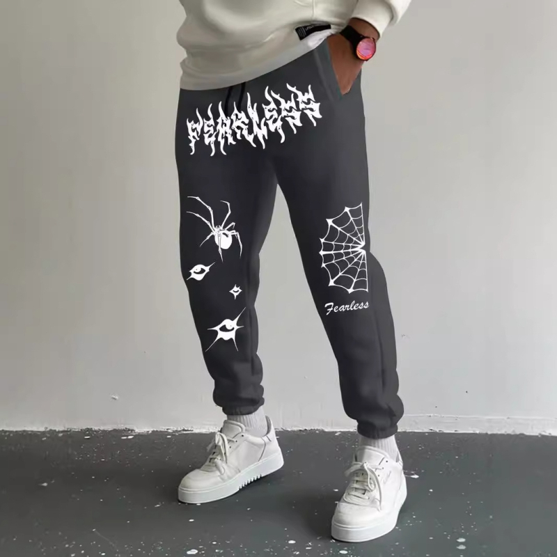 Ανδρικά casual αθλητικά παντελόνια, ίσια γραμμή, μικροελαστικότητα, πολυεστέρα 95% σε μίξη χημικών ινών, φθινόπωρο 2024