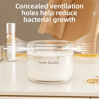 Κουτί καθαρισμού και βύθισης οδοντικών συσκευών, 1 L, PP πλαστικό, διαφανές κλειστό σχέδιο, πολυλειτουργικό