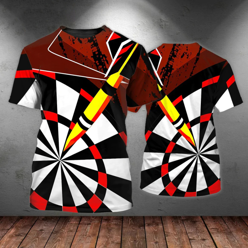 Vīriešu T-krekls ar 3D drukātu rakstu, poliestera maisījums, digitālā druka, apaļš kakls, īsas piedurknes