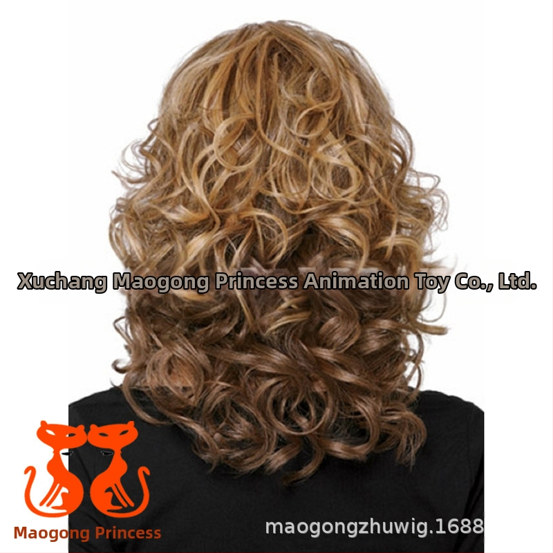 Перука, дълга къдрава, екзотичен стил, пухкава прическа Шифу, термоустойчива коса, модел T9A271