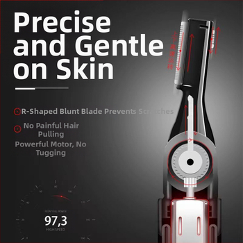 Електрическа подстригвачка за вежди за начинаещи – безжична, с батерия, миеща се, ABS корпус, тегло 42 g