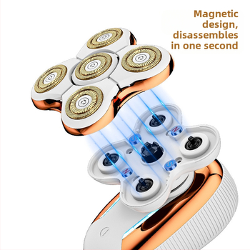 Мъжки бръснач с пет остриета — USB захранване, водоустойчив и миещ се корпус, вградена батерия 500–800 mAh, ножове от неръждаема стомана