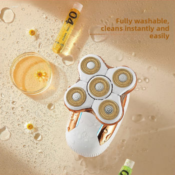 Мъжки бръснач с пет остриета — USB захранване, водоустойчив и миещ се корпус, вградена батерия 500–800 mAh, ножове от неръждаема стомана