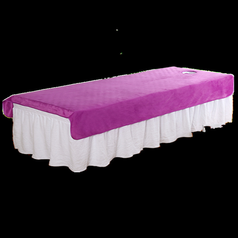 Lenjerie de pat din pluș scurt pentru saloane de înfrumusețare, stil modern minimalist, model solid, vopsire reactiva