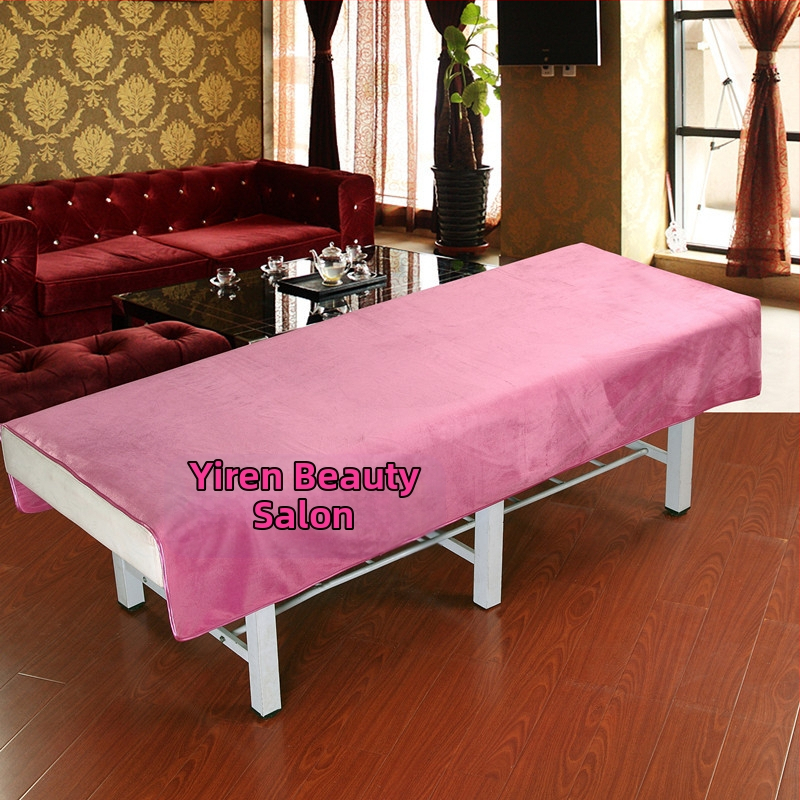 Lenjerie de pat din pluș scurt pentru saloane de înfrumusețare, stil modern minimalist, model solid, vopsire reactiva