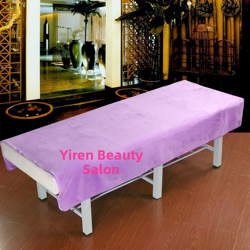 Lenjerie de pat din pluș scurt pentru saloane de înfrumusețare, stil modern minimalist, model solid, vopsire reactiva