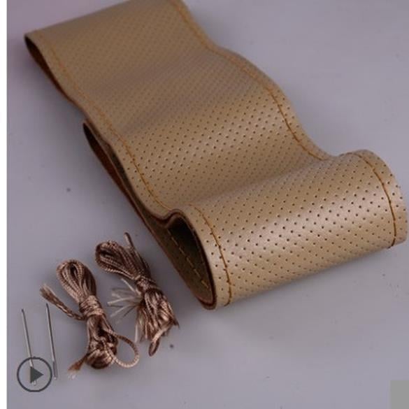 Δερμάτινο κάλυμμα τιμονιού ραμμένο στο χέρι για Howo TX340/350/380/336 — καθολική εφαρμογή, για όλες τις εποχές, εγκατάσταση ειδικών οχημάτων