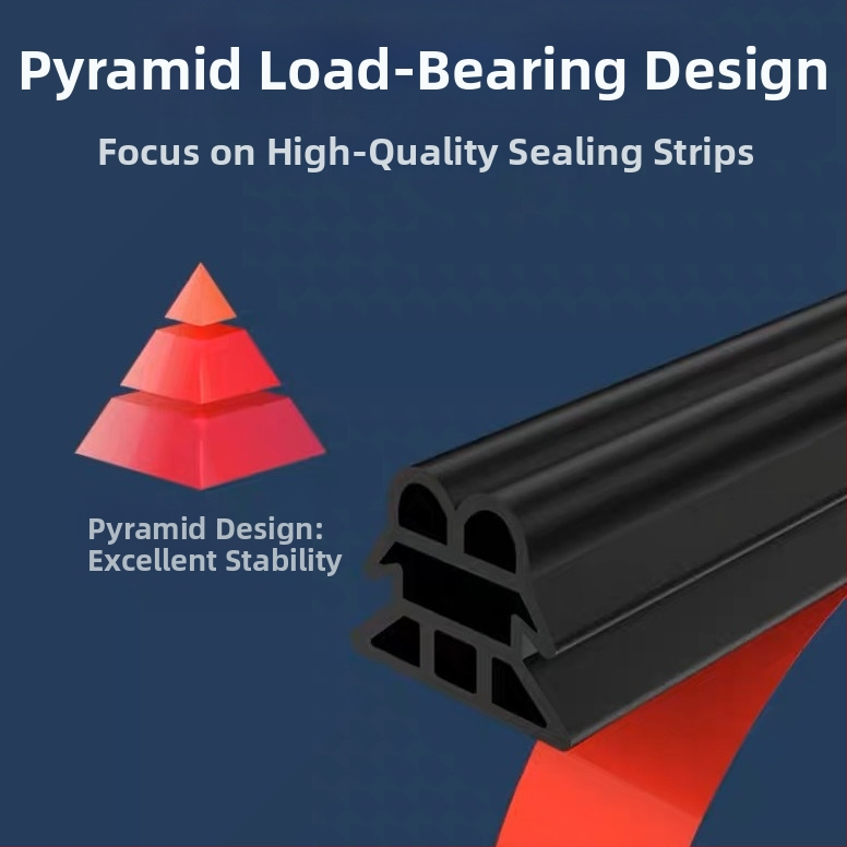 Автомобилен уплътнител за врата – пирамидален тип, 3‑слойна гумена лента за уплътнение, шумоизолация, защита от прах и водоустойчивост.