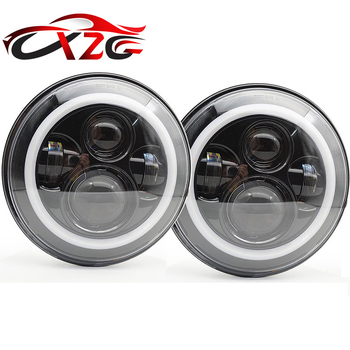 Wrangler fényszórók, teljes körű Angel Eye DRL, off-road módosítás, IP68 - 60W - 12-80V - élettartam 50 000 h