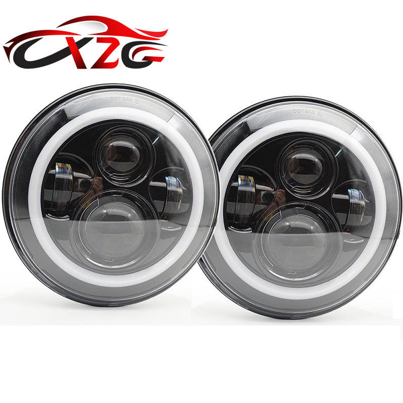 Wrangler fényszórók, teljes körű Angel Eye DRL, off-road módosítás, IP68 - 60W - 12-80V - élettartam 50 000 h