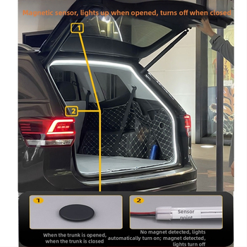 Автомобилна лампа за багажник със магнитно автоматично сензорно включване, 12V, 20-40W, силиконов материал, универсален модел