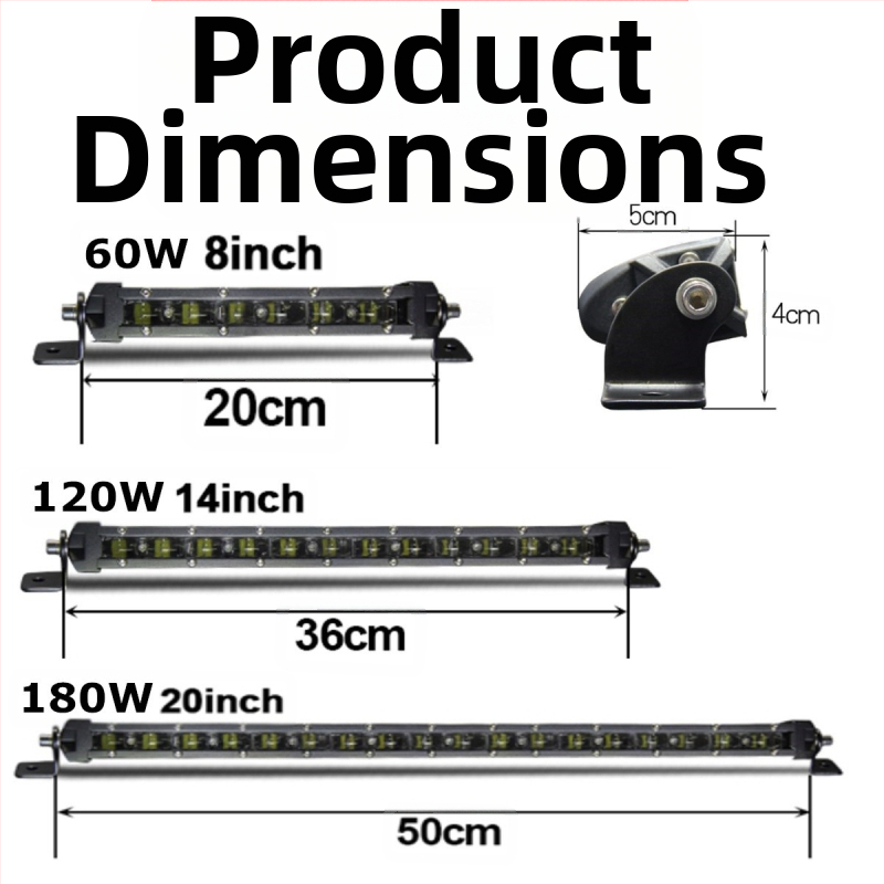 LED лента за автомобил с 6D лещи | едноредова, ултра тънка, 180W, 12–24V, 18000LM, 6500K