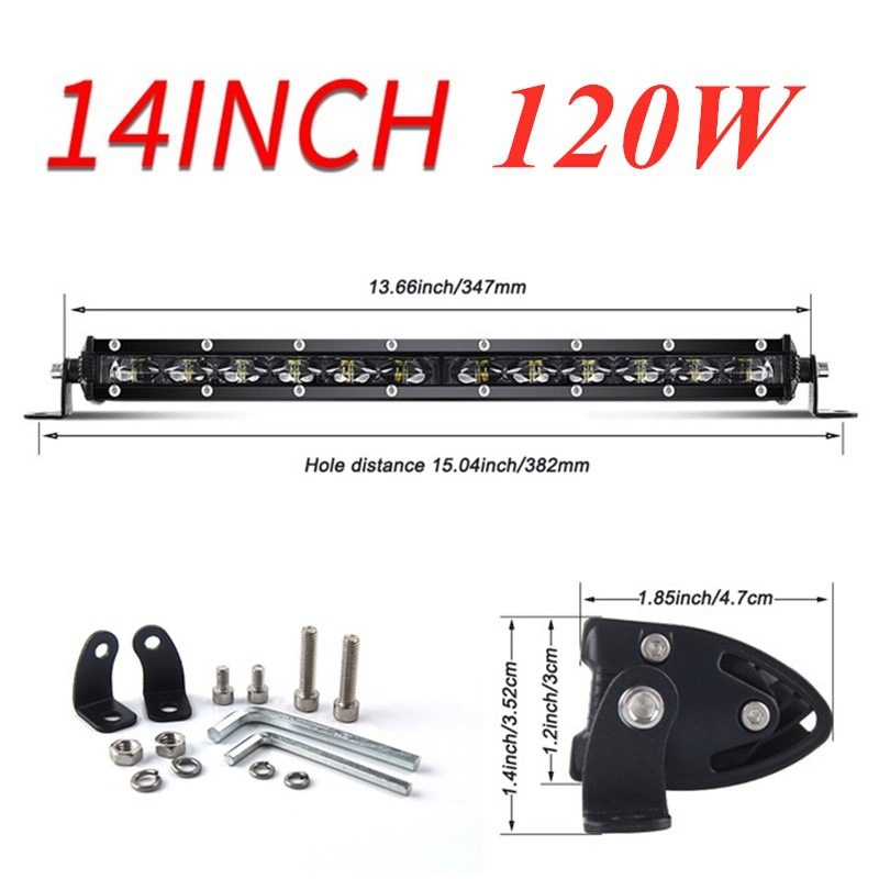 LED λωρίδα φωτισμού αυτοκινήτων με 6D φακούς | μονογραμμή, υπερλεπτή, 180W, 12-24V, 18000LM, 6500K